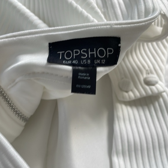 TOPSHOP white cutout dress with open back and zipper, size 8 - Picture 6 of 8